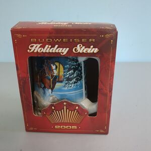 BUDWEISER Beer Stein 2005 Holiday Series Christmas Mug Clydesdales